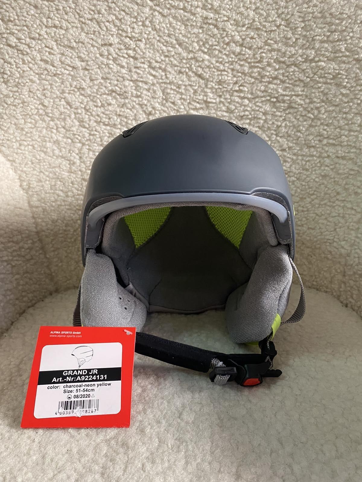 Alpina Grand JR Charcoal-Neon Yellow Ski Helmet